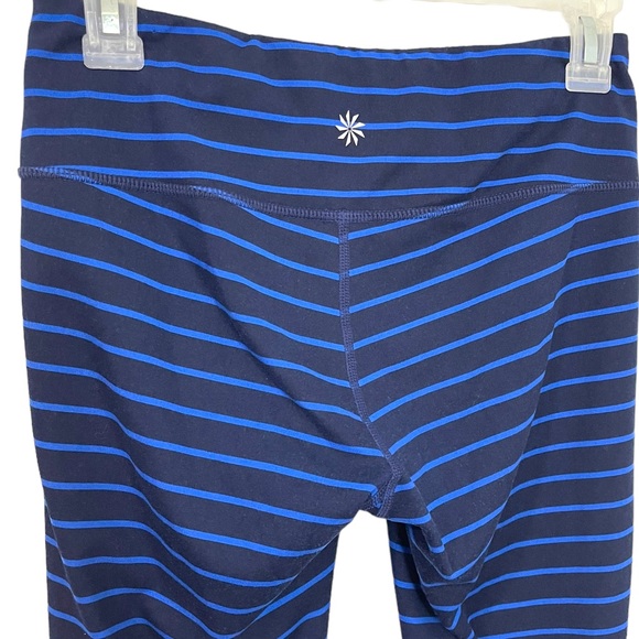 Athleta Leggings Blue Striped Size Small Navy Blue Pull On Athletic Leggings - Picture 4 of 10